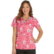 Everyday Scrubs Signature by Dickies Women's V-Neck Bear Print Scrub Top