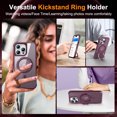 thumbnail image 5 of ELEHOLD Case for iPhone 16 Pro Max, Military Grade Protection Translucent Matte Case with 360° Rotatable Magnetic Ring Stand,Winered, 5 of 7
