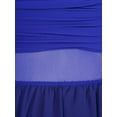 thumbnail image 4 of Miutii Women Contemporary Dance Costume Lyrical Dance Costume Illusion V-Neck Chiffon Flowy High-Low Royal Blue XXL, 4 of 8