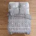 thumbnail image 4 of Levtex Home - Harleson Comforter Set - King Comforter + Two King Pillow Cases - Tufted Chenille Frayed Tribal in grey and white - Comforter (106 x 94in.) and Pillow Case (36 x 20in. ) - Cotton, 4 of 5