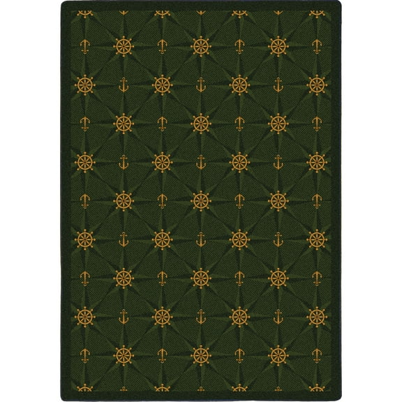 Mariner's Tale 3'10" x 5'4" Area Rug In Color Emerald