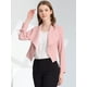 thumbnail image 2 of INSPIRE CHIC Chaqueta estilo cárdigan con frente abierto elegante para mujer, chaqueta recortada de oficina de trabajo Rosa XL, 2 of 5