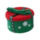 thumbnail image 3 of Cesta de regalo navideña, cesta debajo del estante, cesta de almacenamiento para festivales, cesta tejida decorativa Verde 25x16cm, 3 of 9
