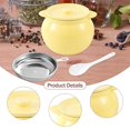 thumbnail image 6 of CoudarTitie Ceramic Container with Strainer Organizer Condiment Kitchen Canister Frying Oil 800ml Yellow, 6 of 9
