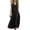 Black, variant on Ladies Sleeveless Asymmetrical Button Flowy A-Line Casual Dress with Side Pockets