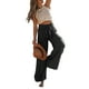 thumbnail image 3 of VISgogo Pantalones de pierna ancha para mujer, cintura alta, color sólido, con cordón, informal, para fiesta, club, pantalones sueltos VISgogo  moda, 3 of 5