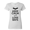 thumbnail image 1 of Ladies Keep Calm And Love Bats Animal Lover T-Shirt Tee, 1 of 2