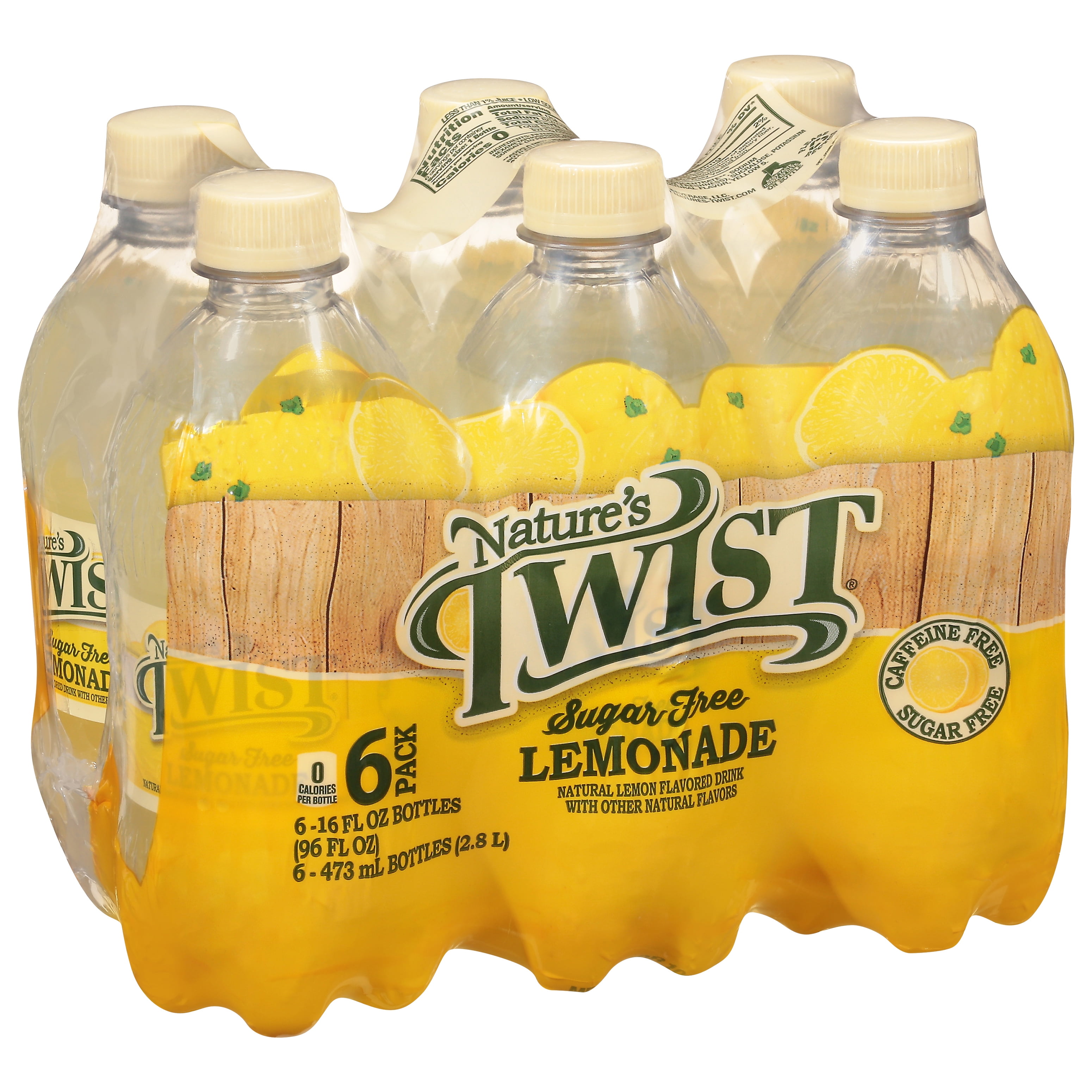 Nature's Twist Sugar Free Lemonade 16 oz 6-Bottle Pack - Refreshing Flavor & Smooth Texture