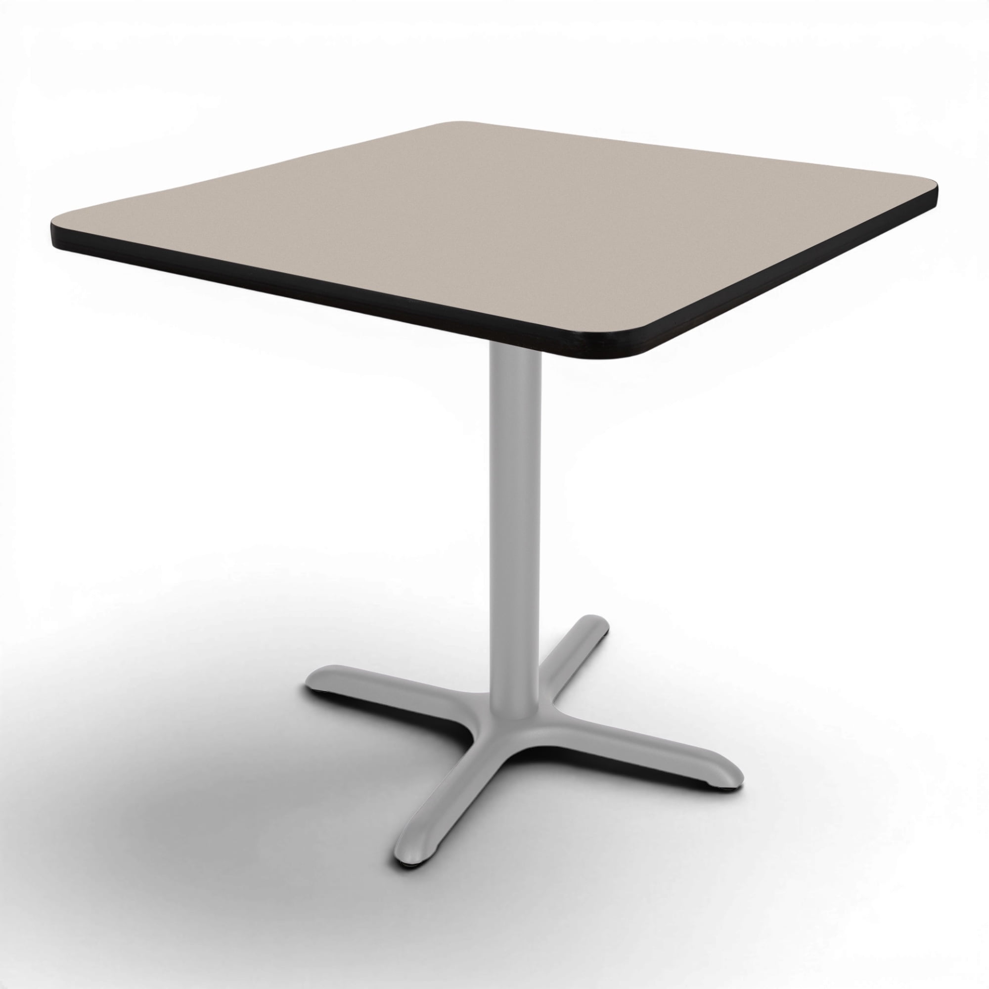 Hampden Furnishings Bennet Collection Steel Frame 36" Square Top, X Base, 30" Height, Cafe Table Grey Frame/Grey Nebula Top
