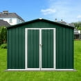 thumbnail image 3 of Zateety  Metal garden sheds 10ft×8ft outdoor storage sheds Green + White, 3 of 5