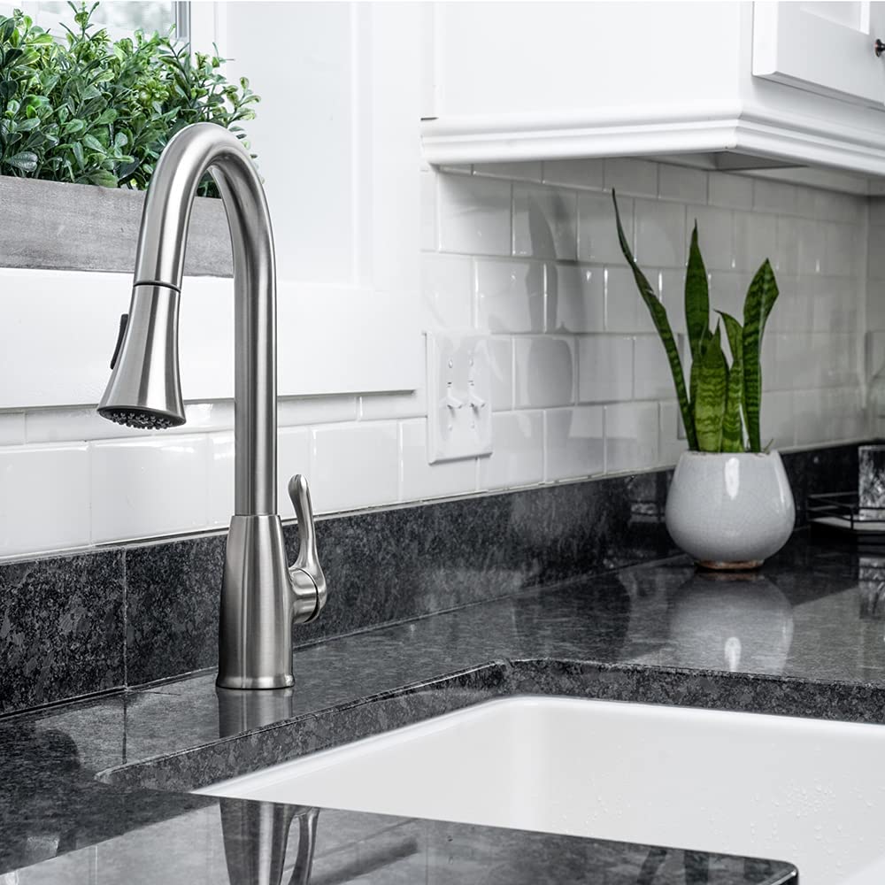 EZ-FLO Sterling Single-Handle Pull-Down Sprayer Kitchen Faucet in Brushed Nickel - image 5 of 12