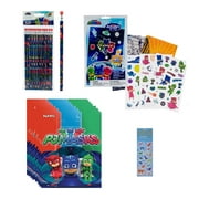 PJ Masks Birthday Party Supplies Favor Bundle Pack includes 8 Loot Bags, 12 Pencils, 1 Activites To-Go Pack, 1 Dinosaur Sticker Sheet