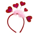thumbnail image 1 of Diadema de corazón para regalo de San Valentín, tocado para adultos y niños, diadema para cumpleaños Rosa rojo, 1 of 9