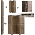 thumbnail image 4 of FDW Room Divider Partition 4 Panel Privacy Screen Folding Screen Wood Frame Screen for Home Office Bedroom,Brown, 4 of 7