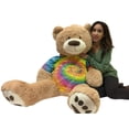 thumbnail image 6 of Big Plush 5 Foot Teddy Bear wears removable Tie-Dye Rainbow Color Tshirt, 6 of 10