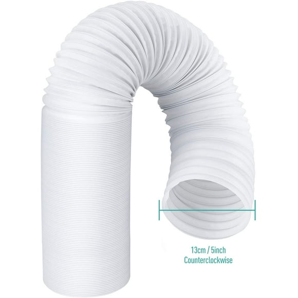 Finydr Exhaust Hose for Portable Air Conditioner, 5" Diameter Counterclockwise Thread, Replacement for 5" Portable AC Vent Hose, Universal AC Tube for Midea, LG, Whynter, Black+Decker, Haier