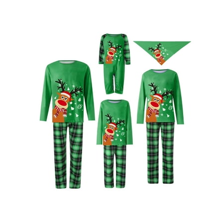 

Canis Holiday Christmas Family Pajamas Matching Set Moose Xmas Pjs for Couples and Kids Baby Sleepwear