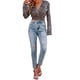 thumbnail image 3 of Txlixc Blusa de manga larga para mujeres, flor / patrón geométrico / vendaje impreso leopardo Txlixc moda, 3 of 9