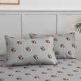 thumbnail image 6 of Chezmoi Collection Kids/Teens Sports Fitted Sheet, Twin Size 2-Pack – 2 Fitted Sheets + 2 Pillowcases (No Flat Sheet) - Soft Microfiber Fitted Sheet Set – Gray Brown White Football Print, 6 of 9