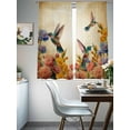 thumbnail image 4 of Vintage Hummingbirds Sheer Curtains 72 Inch Length 2 Panels Set Window Treatments, Spring Farmhouse Country Flowers Rod Pocket Semi Curtains for Living Room/Bedroom/Kitchen Décor, 104"W x 72"L, 4 of 7