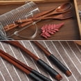 thumbnail image 6 of 3Pcs/Set Handmade Japanese Style Natural Spoon Fork Chopsticks Wooden Sale Q7R4, 6 of 8