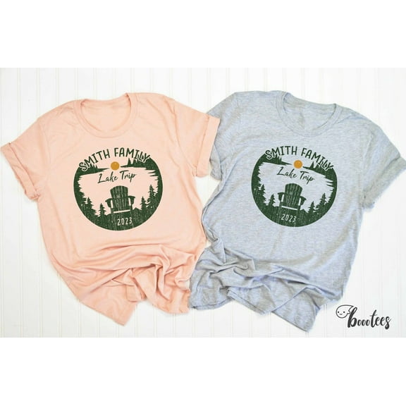 Camping Lake Trip Shirts, Family Vacation Tees for Men Women Kids Baby, Matching Cousin Road Trip Camp T-Shirts for Summer Vacay