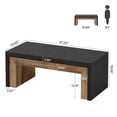 thumbnail image 2 of Tribesigns Rectangle Coffee Table for Living Room, Mid-Century Modern Coffee Table with Sturdy Base,Black & Walnut, 2 of 8