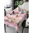 thumbnail image 6 of Easter Table Cloth, Waterproof Tablecloth for Rectangle Tables, Spring Rabbit Eggs Flowers Flags Leaves Wood Grain Reusable Washable Fabric Table Cover for Restaurant Kitchen Dining Tables 60"x120", 6 of 9