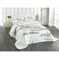 thumbnail image 3 of Ambesonne Sloth Quilted Bedspread Set 3 Pcs, Funny Unusual Animal Drawing, King Size, Grey Black White, 3 of 5