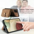 thumbnail image 4 of for Samsung Galaxy A12 5G Wallet Case, Crossbody Phone Purse with Card Holder for Women, Zipper PU Leather Carrying Cover Gift with Shoulder Strap Kickstand Anti-drop for A12 5G - Brown, 4 of 10