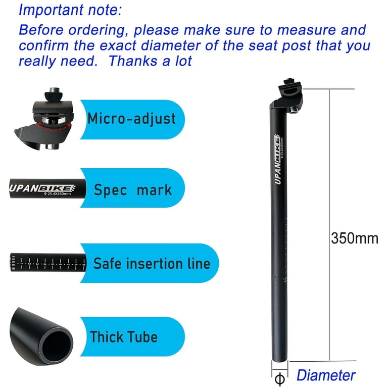 Porkchop BMX Smooth Aluminum Alloy Seatpost – 22.2mm X 450mm (Purple) Old School