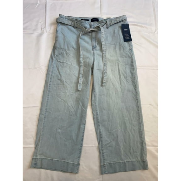 MSRP $70 Charter Club Womens Boca Belted Wide-Leg Pants Size 14