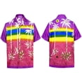 thumbnail image 5 of HAPPY BAY Men's Very Loud Beach Tropical Palm View Party Shirts Short Sleeves Button Down Hawaiian Shirt for Men 3XL Violet, Reflection, 5 of 5