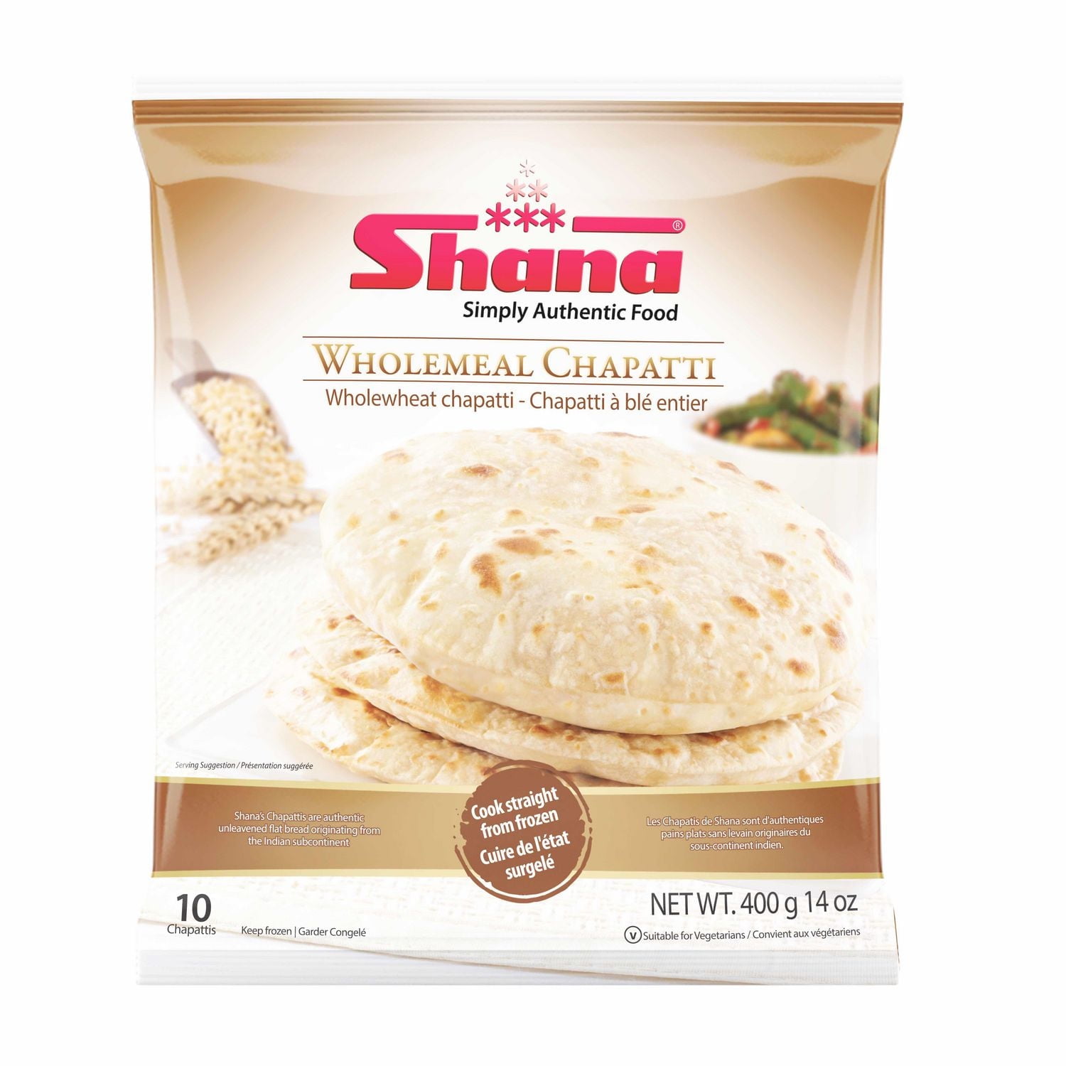 Wholemeal Chapati, 400g, 10 in pack