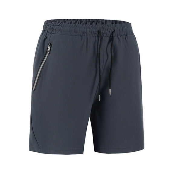 StSilkitty Mens Athletic Running Shorts Solid Color Elastic Waist Drawstring Workout Shorts with Zip Pocket