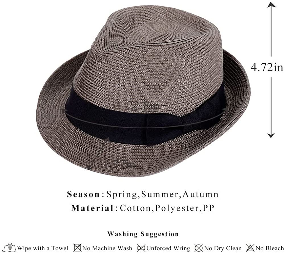 Straw Fedora Hats for Men Women Panama 
