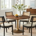 thumbnail image 7 of 48 inch Dining Table, Round, Walnut Gold, Wood, Metal, Kitchen Cafe Bistro Hospitality Restaurant, Modern Contemporary, HB37537, 7 of 7
