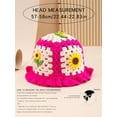 thumbnail image 4 of YooGuoGuo Women's Floral Applique Crochet Bucket Hats Knit Caps, 4 of 4