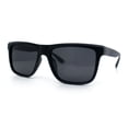 thumbnail image 4 of Polarized Mens Refined Rectangle Color Mirror Sport Horn Rim Sunglasses All Black, 4 of 8