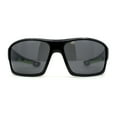 thumbnail image 1 of Locs Lunettes de Soleil Motard pour Hommes Surdimensionnées à Enroulement Noir Vert, 1 of 4