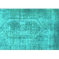 thumbnail image 1 of Ahgly Company Machine Washable Indoor Rectangle Abstract Turquoise Blue Modern Area Rugs, 3' x 5', 1 of 4