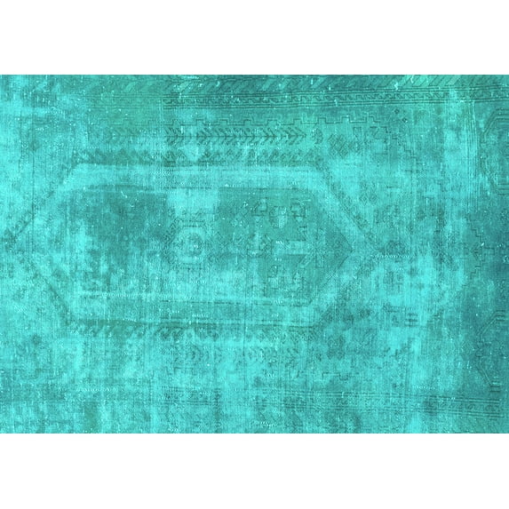 Ahgly Company Indoor Rectangle Abstract Turquoise Blue Modern Area Rugs, 8' x 10'