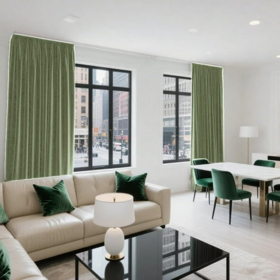 SMILETIME Back Tab Curtains, 2-Panel Set Rod Pocket & Pinch Pleat Design Light-Filtering & Thermal Insulation Ideal for Living Room, Bedroom & Office Windows