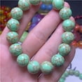thumbnail image 3 of Turquoise Golden Lines Bracelet Turquoise Beads Bracelet Turquoise,Green,12MM, 3 of 6