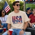 thumbnail image 2 of USA One Nation One Team Mineral Wash T-Shirt, Patriotic Soccer Fan Tee, Unisex Cotton Game Day Shirt, 2 of 9
