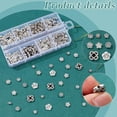 thumbnail image 4 of 280pcs Tibetan Style Spacer Beads 8 Styles Silver Jewelry Spacers Flower Flat Round Spacer Beads Metal Rondelle Loose Beads for Earring Bracelet Necklace Jewelry Making diy, 4 of 6