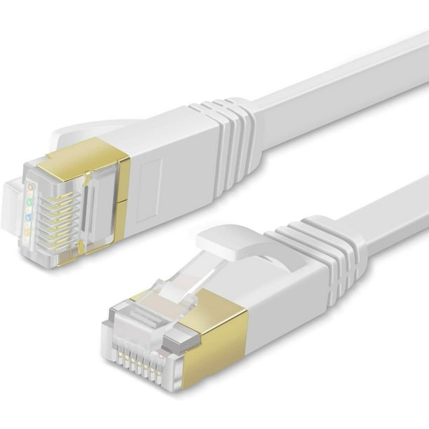 Câble réseau Ethernet plat TNP Cat7 (100 pieds) - 10 Gbps 600 Mhz haute  performance et sans enchevêtrement avec Premium RJ45 Snagless 