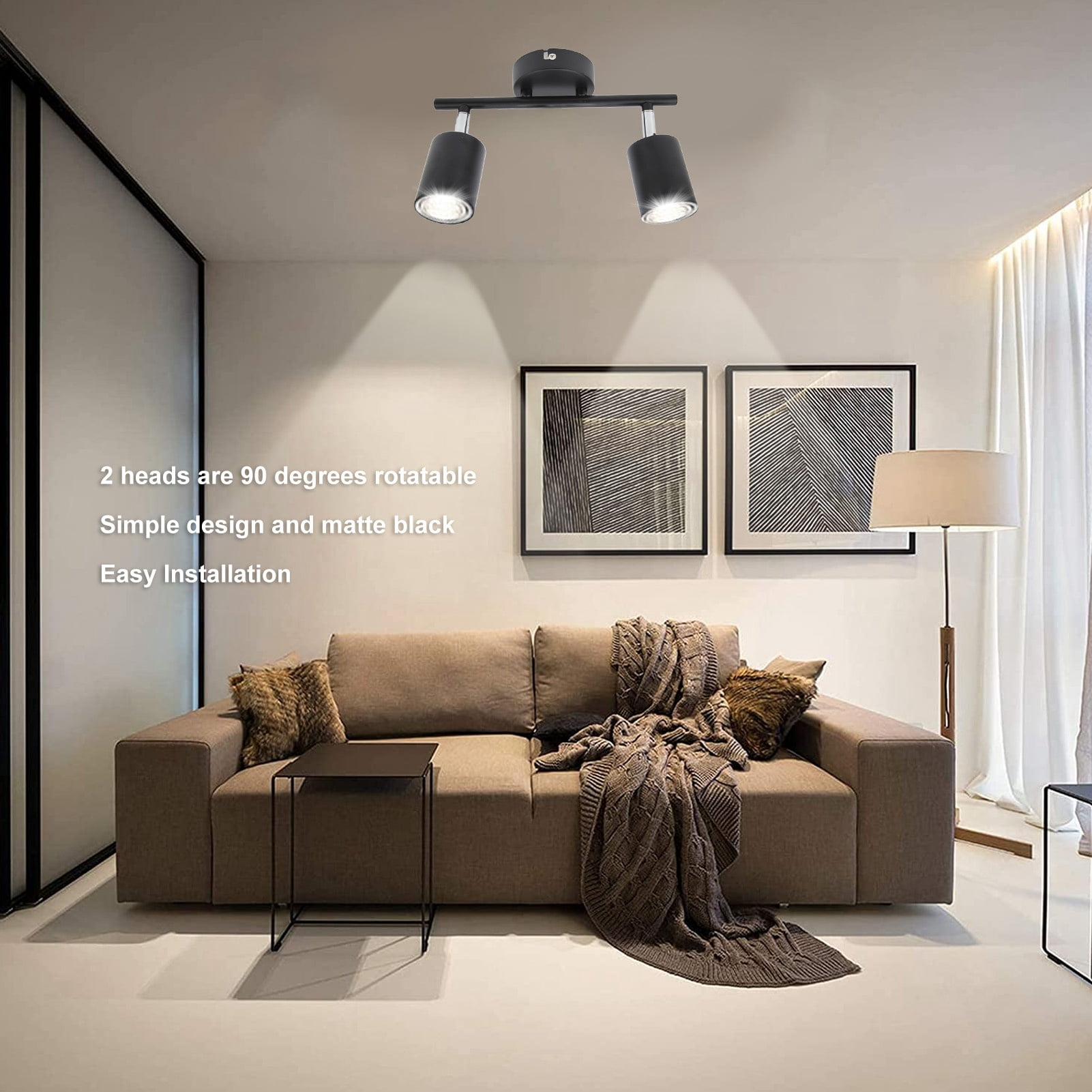 Plant Accessories Track Lighting Kit, 10.8in Long GU10 Base LED Track Light Kit for Bedroom