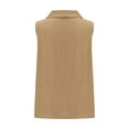 thumbnail image 4 of CFLVAEK Cotton Linen Tank Top for Women Casual Collared Tops Loose Fit Sleeveless Going Out Tanks Solid Color Beach Vacation Tops Khaki XXL, 4 of 6