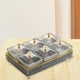 thumbnail image 5 of Platos para servir extraíbles con tapa Plato de frutas Bandeja para servir dividida Bandeja para servir Gris 6 Rejillas, 5 of 8